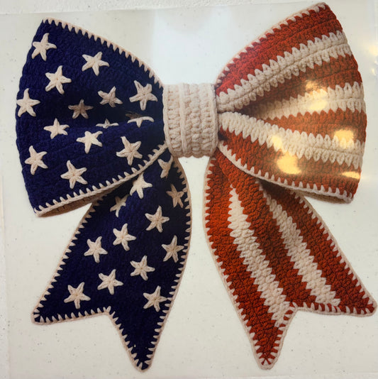 222 Patriotic Crochet Bow