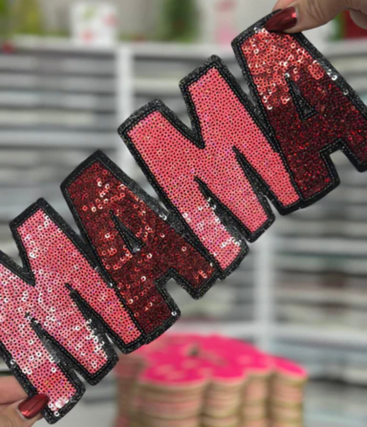 Mama, Pink and Red Sequin