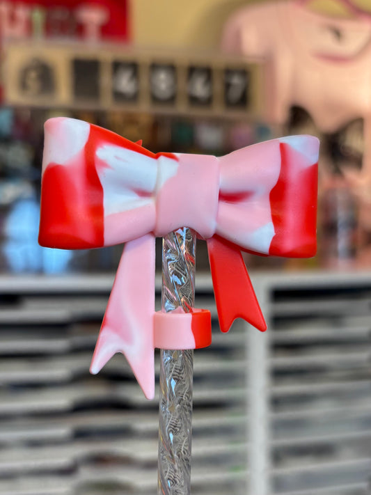 Love Swirl-Bow Straw Topper