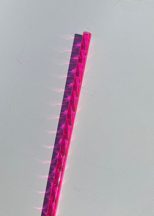 Hot pink Swirl Straw