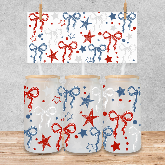 A5 red white and blue bows￼