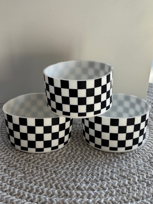 Black & White Checkered-Tumbler Boot