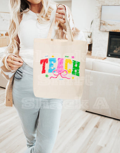 Teach Crayon, Small Tote Bag