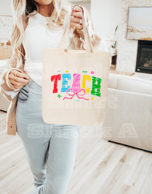 Teach Crayon, Small Tote Bag