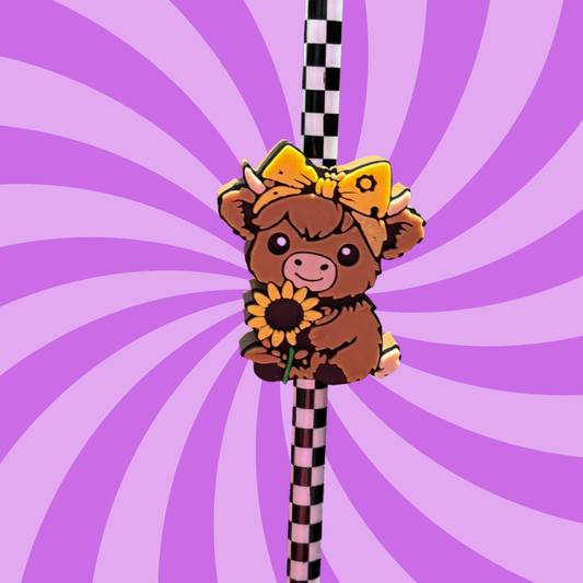 Sunflower highland cow