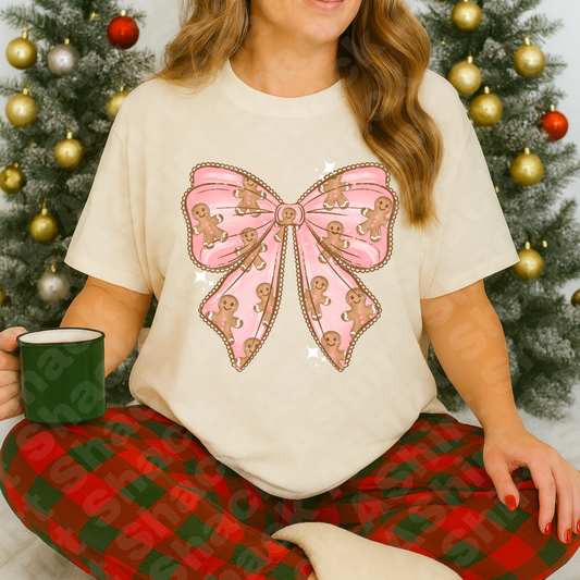 20E gingerbread man bow ￼