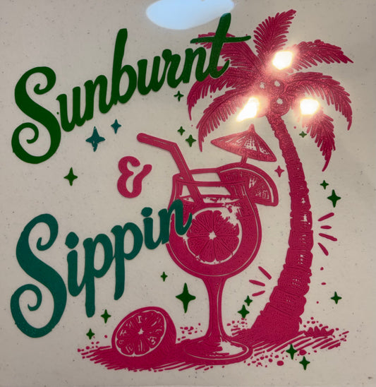 278 Sunburnt & Sippin Glitter Screen Print