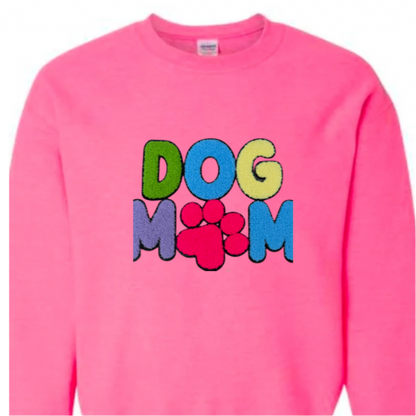 Dog Mom, Colorful Chenille Patch