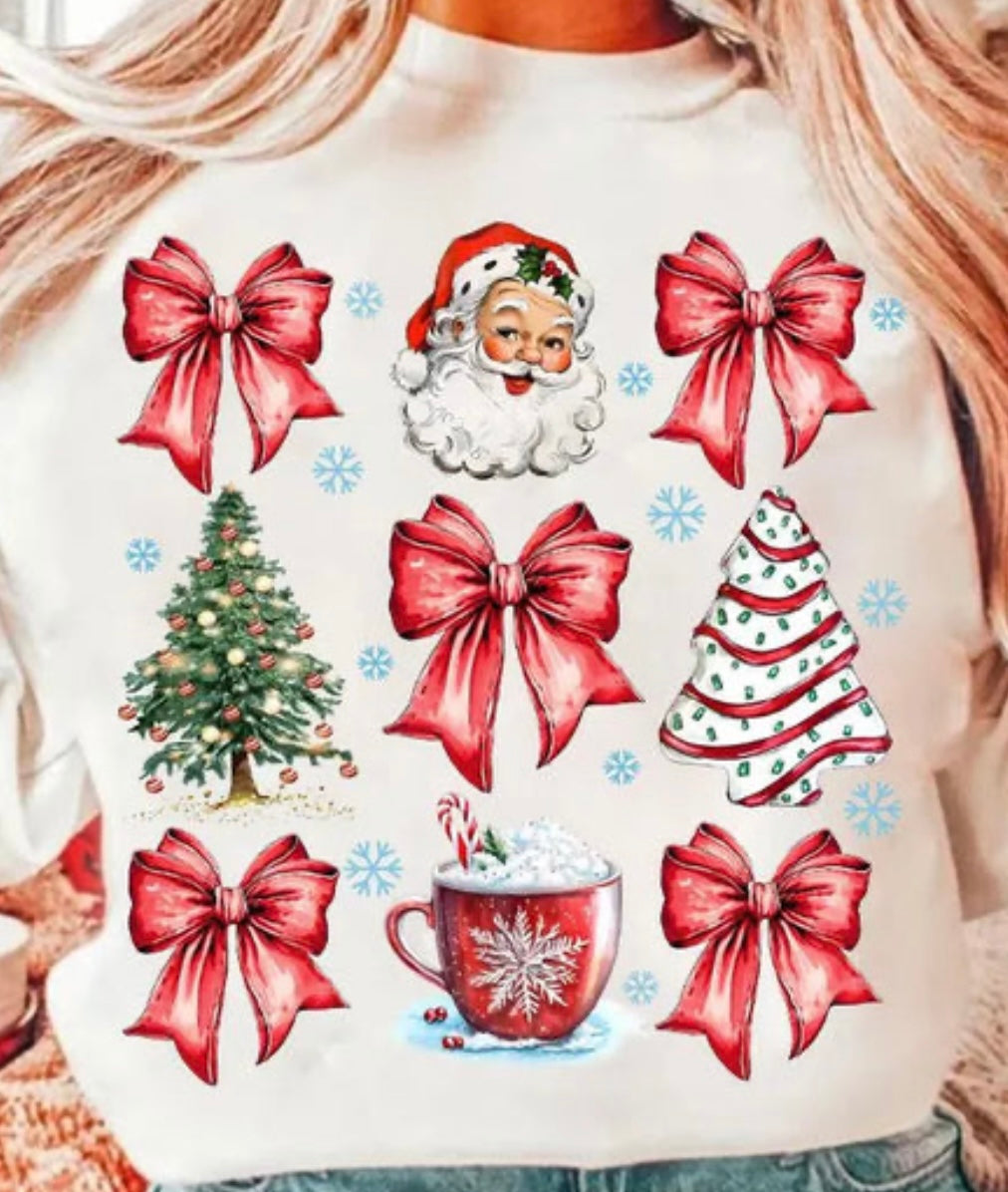 Santa and Red Bows Collage