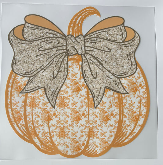 150 Pumpkin with Faux Glitter Bow