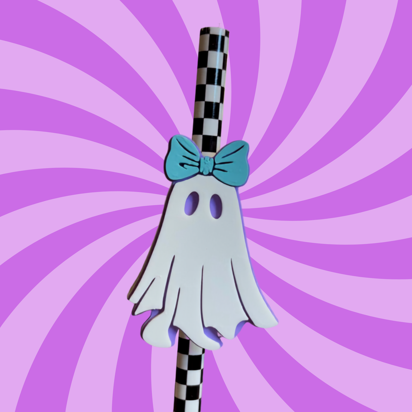 Ghost with blue bow