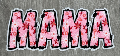 Mama, Pink XO, Chenille Patch