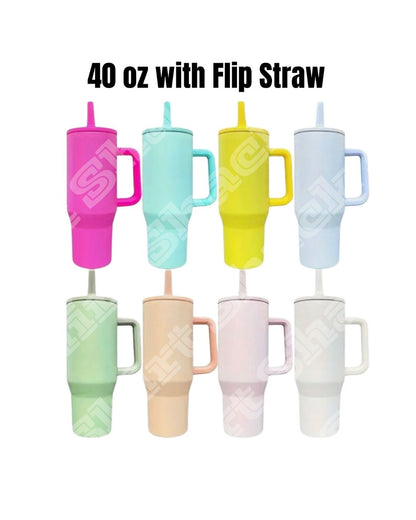 40oz Stainless Steel Tumbler with Flip Straw