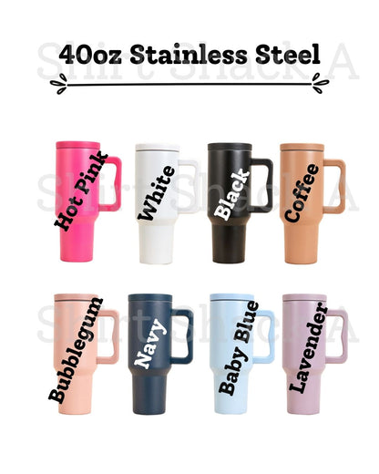 40oz Stainless Steel Tumbler with Flip Straw